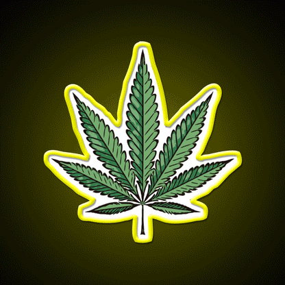Hemp Inspired Green Leaf Led Neon Sign Wall Art Rgb Color
