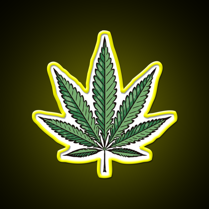 Hemp Inspired Green Leaf Led Neon Sign Wall Art Rgb Color - LED neon sign view 7