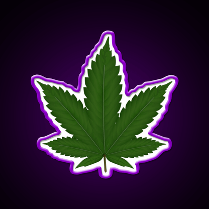 Hempy Hemp Inspired Green Leaf Led Neon Sign Rgb Color - Shineneon