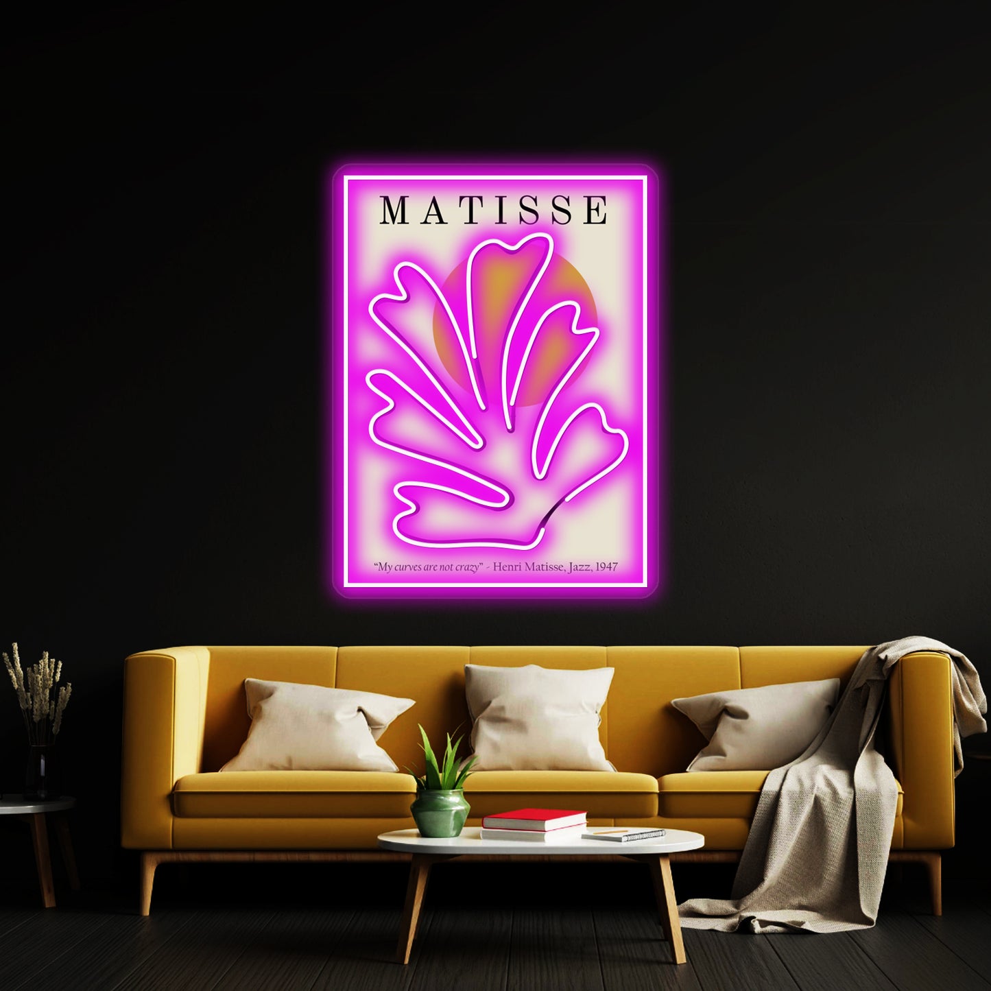 Henri Matisse Cutouts Lithograph Design My Curves Are Not Crazy Wall Artwork Neon Signs