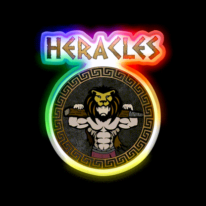 Heracles Ancient Greek God And Hero Son Of Zeus Gym Fitness Led Neon Sign Rgb Color