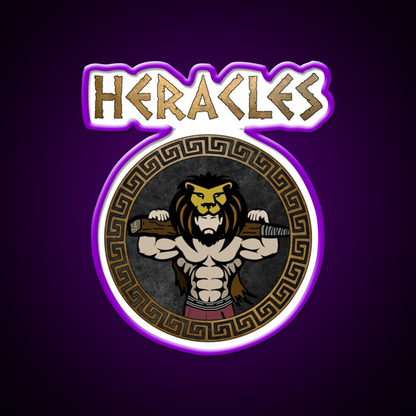 Heracles Ancient Greek God And Hero Son Of Zeus Gym Fitness Led Neon Sign Rgb Color - LED neon sign view 9