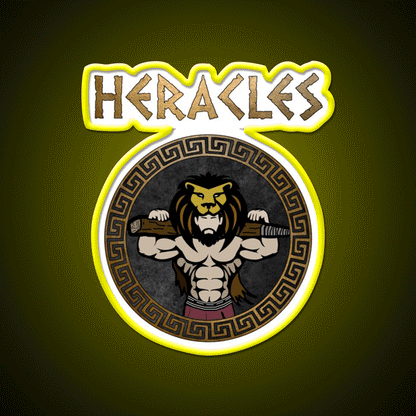 Heracles Ancient Greek God And Hero Son Of Zeus Gym Fitness Led Neon Sign Rgb Color - Custom LED neon sign front view