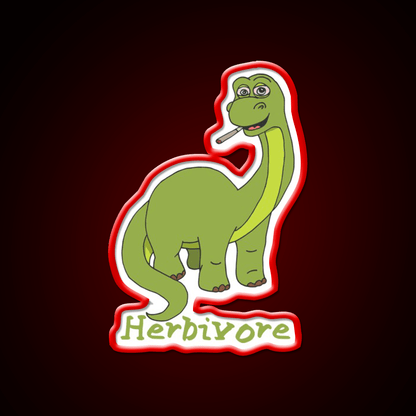 Herbivore Brontosaurus Hemp Inspired Green Leaf Led Neon Sign Rgb Color - Shineneon