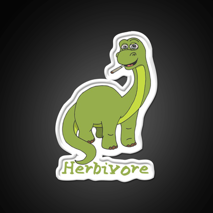 Herbivore Brontosaurus Hemp Inspired Green Leaf Led Neon Sign Rgb Color - Shineneon