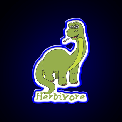 Herbivore Brontosaurus Hemp Inspired Green Leaf Led Neon Sign Rgb Color - Shineneon
