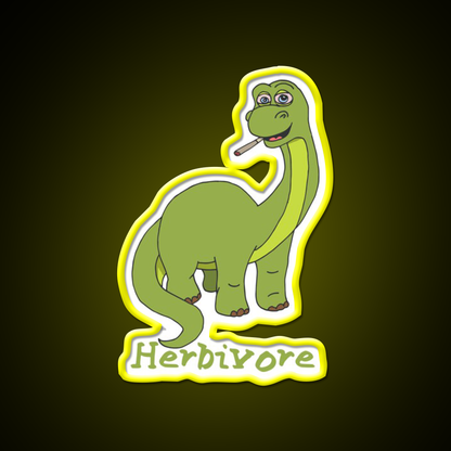 Herbivore Brontosaurus Hemp Inspired Green Leaf Led Neon Sign Rgb Color - LED neon sign view 7