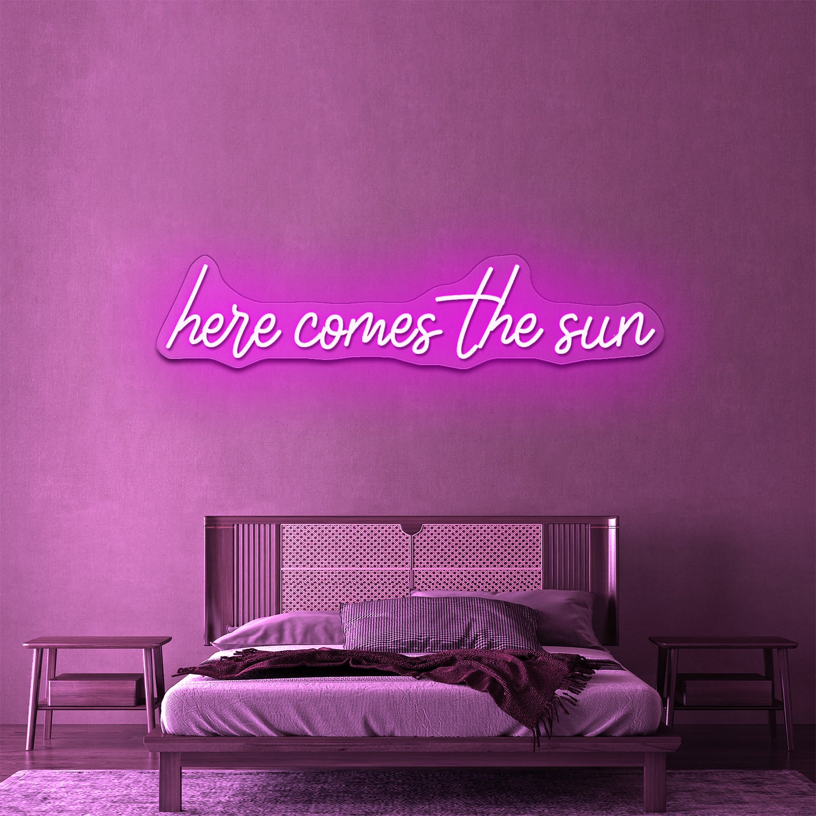Here Comes The Sun Neon Signs For Wall Decor Free Shipping - LED neon sign close-up detail