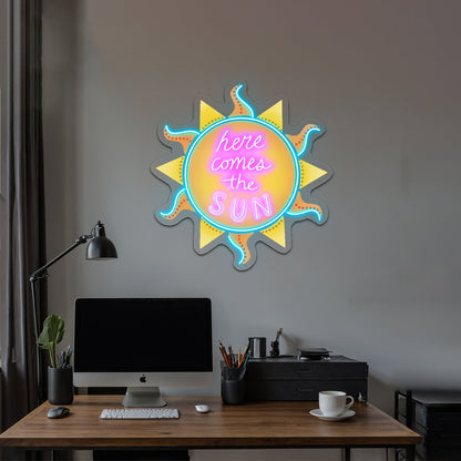 Here Comes The Sun Summer Open Neon Signs - Shineneon