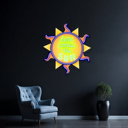 Here Comes The Sun Summer Open Neon Signs - Shineneon