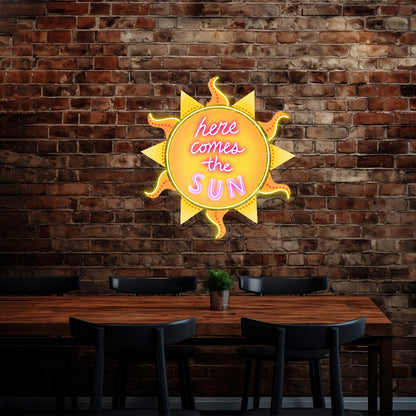 Here Comes The Sun Summer Open Neon Signs - Shineneon
