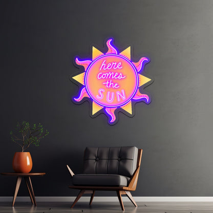 Here Comes The Sun Summer Open Neon Signs - Shineneon