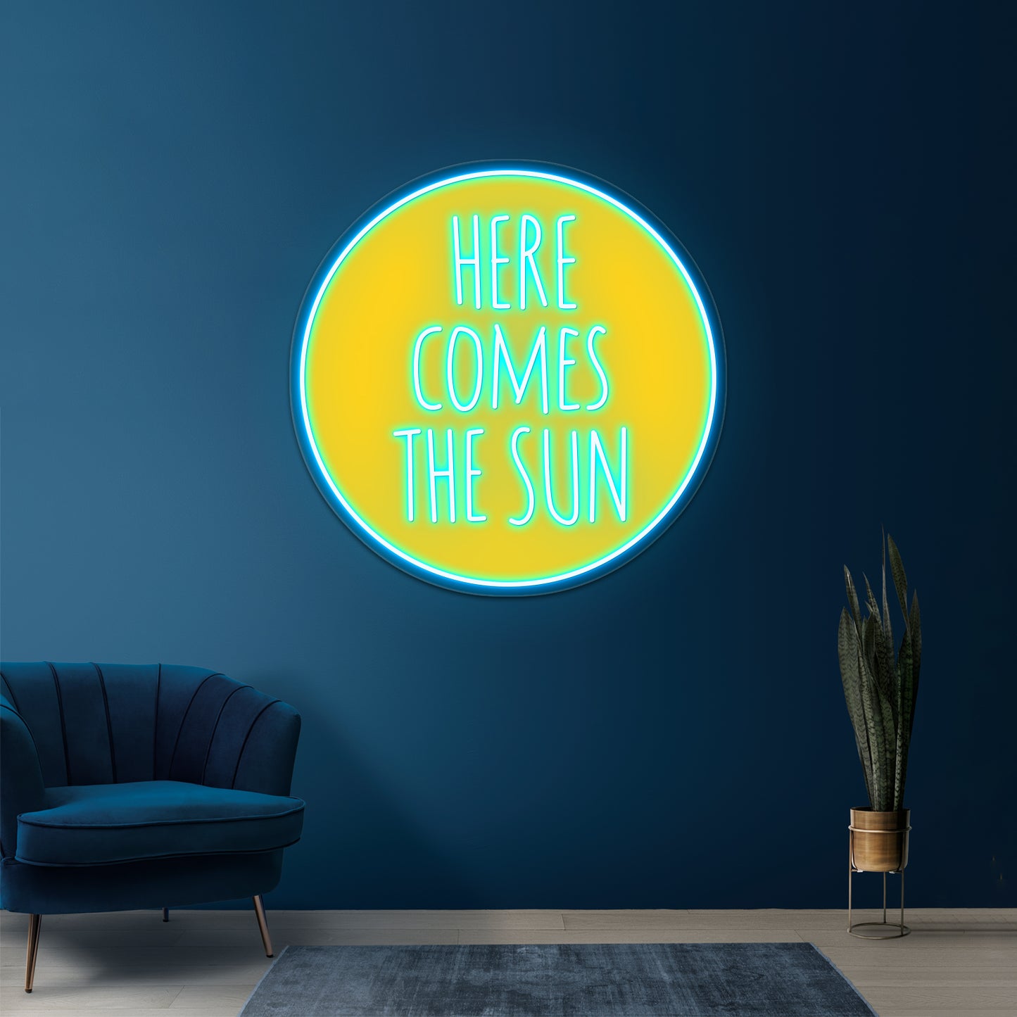 Here Comes The Sun Word Art Text Design Wall Artwork Neon Signs