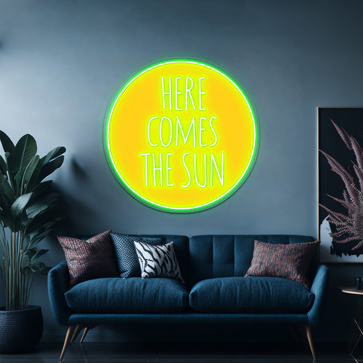 Here Comes The Sun Word Art Text Design Wall Artwork Neon Signs