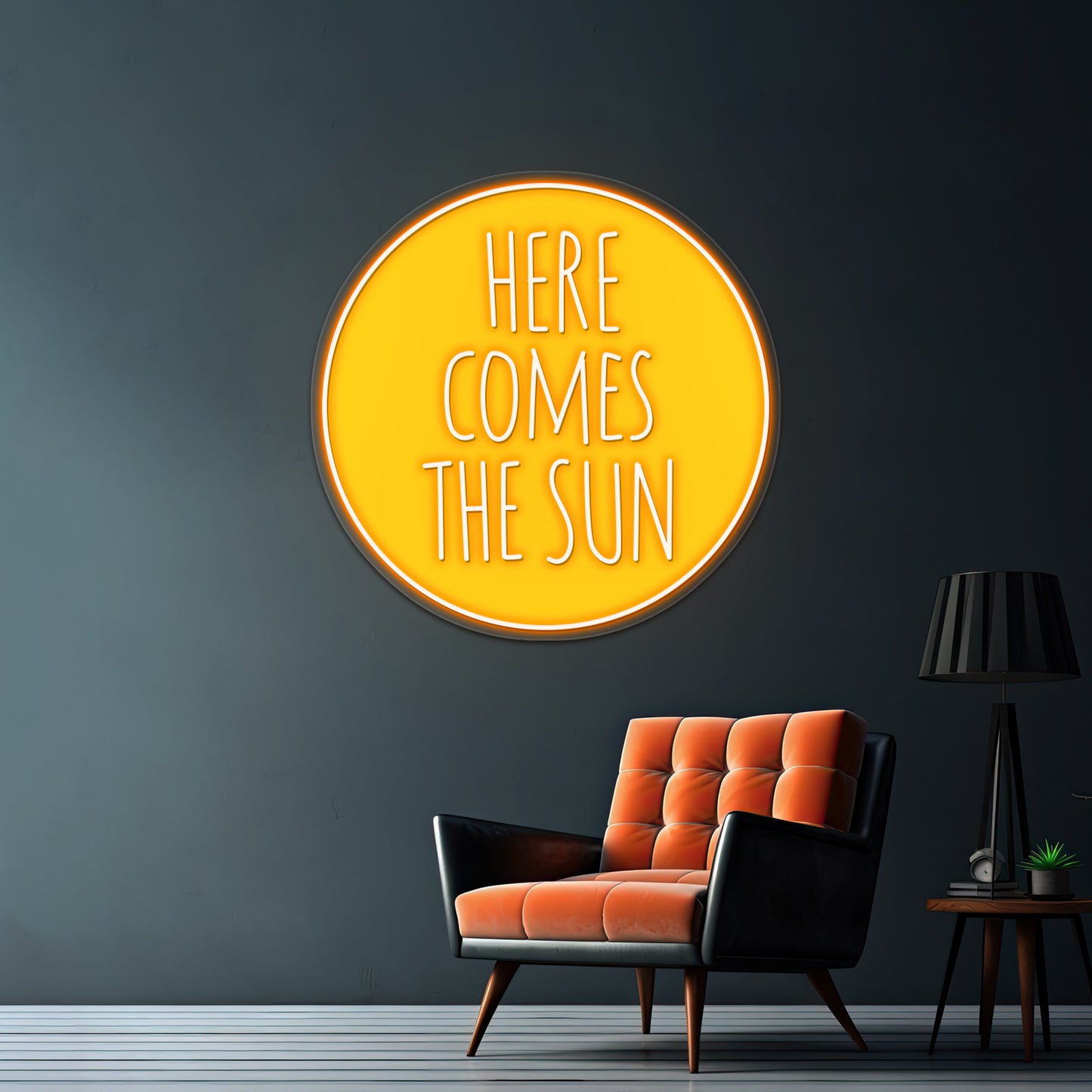 Here Comes The Sun Word Art Text Design Wall Artwork Neon Signs