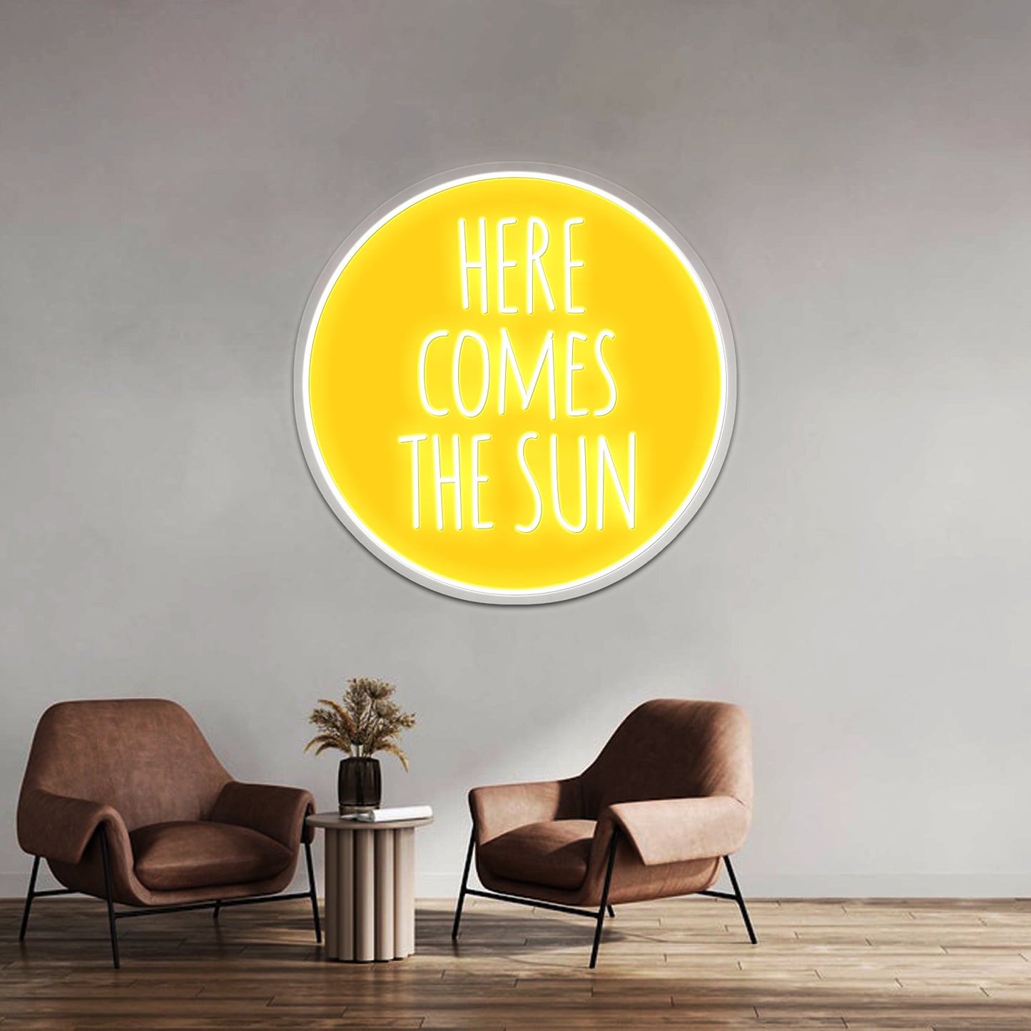 Here Comes The Sun Word Art Text Design Wall Artwork Neon Signs