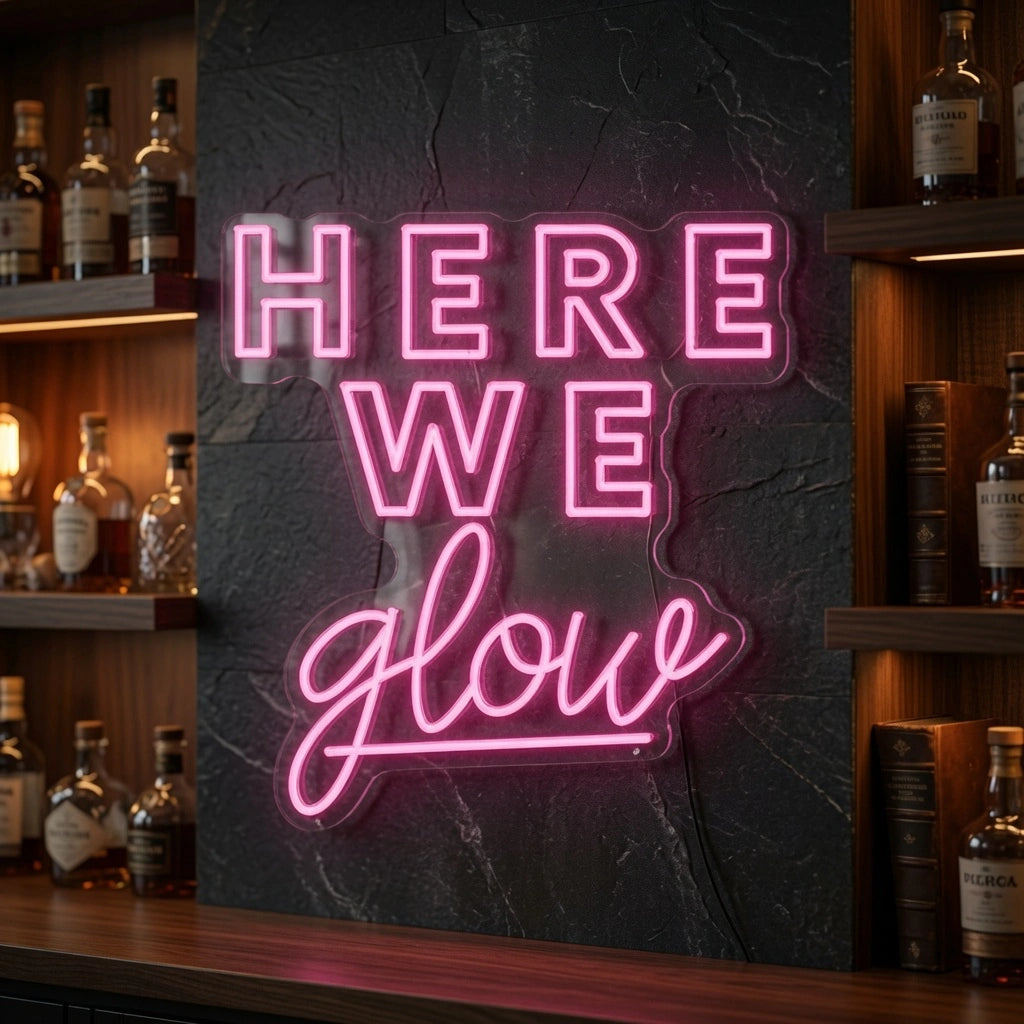 Here We Glow LED Neon Sign - 02 High-Converting Product Image