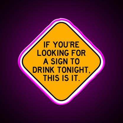 Heres A Sign To Drink Beer Bar Decor Led Neon Sign Rgb Color - Neon sign mounted on wall in room