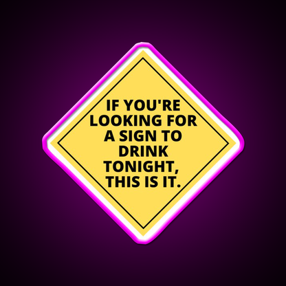Heres A Sign To Drink Beer Bar Decor Led Neon Sign Wall Art Rgb Color - Neon sign mounted on wall in room