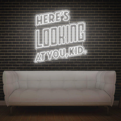 Heres Looking At You Kid Blue Retro Led Neon Sign For Modern Indoor Wall Decor | Shineneon