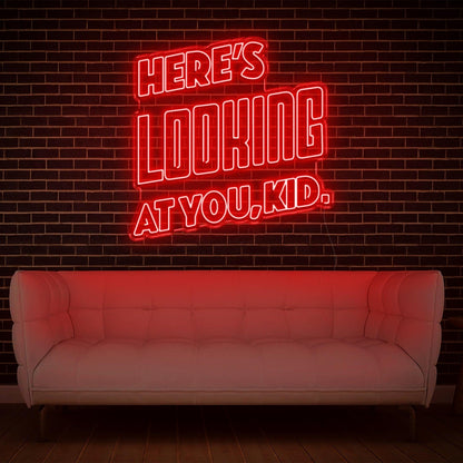 Heres Looking At You Kid Blue Retro Led Neon Sign For Modern Indoor Wall Decor | Shineneon