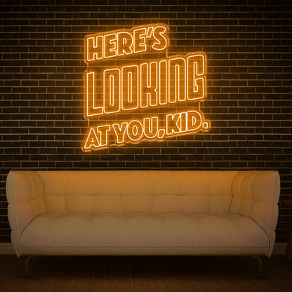 Heres Looking At You Kid Blue Retro Led Neon Sign For Modern Indoor Wall Decor | Shineneon