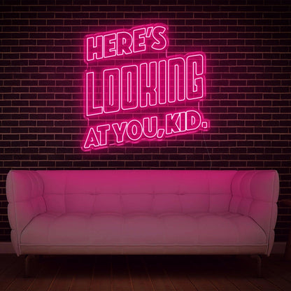 Heres Looking At You Kid Blue Retro Led Neon Sign For Modern Indoor Wall Decor | Shineneon