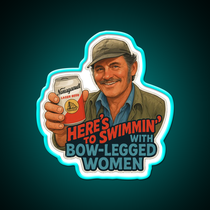 Heres To Swimmin Quint Jaws Movie Quote Beer Bar Decor Led Neon Sign Rgb Color - Size and dimension reference