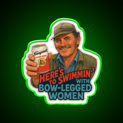 Heres To Swimmin Quint Jaws Movie Quote Beer Bar Decor Led Neon Sign Rgb Color - LED neon sign view 8