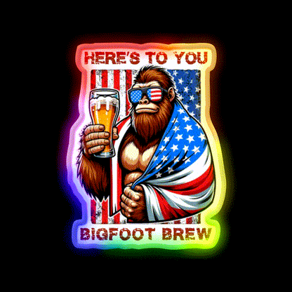 Heres To You Bigfoot Brew Beer Bar Decor Led Neon Sign Rgb Color - LED neon sign close-up detail