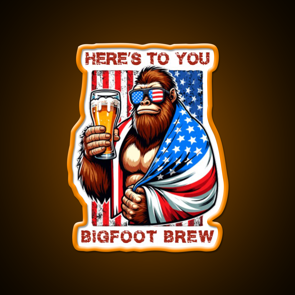Heres To You Bigfoot Brew Beer Bar Decor Led Neon Sign Rgb Color - LED neon sign view 6