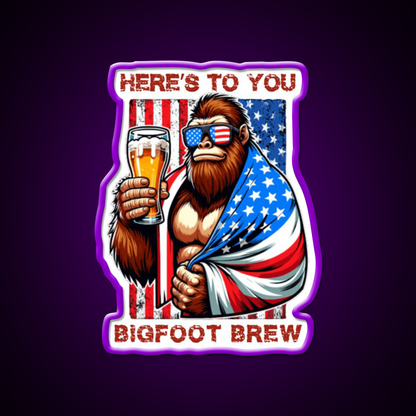 Heres To You Bigfoot Brew Beer Bar Decor Led Neon Sign Rgb Color - LED neon sign view 9