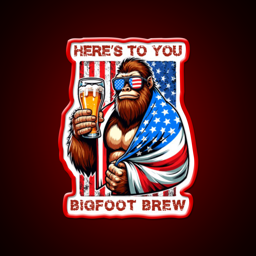 Heres To You Bigfoot Brew Beer Bar Decor Led Neon Sign Rgb Color - LED neon sign view 10