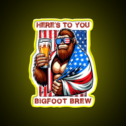 Heres To You Bigfoot Brew Beer Bar Decor Led Neon Sign Rgb Color - LED neon sign view 7