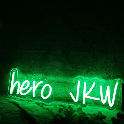 Hero Jkw Green Led Neon Sign - Shineneon