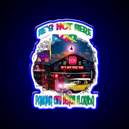 Hes Not Here Bar Shirt Man Cave Bar Led Neon Sign Rgb Color