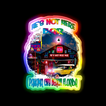 Hes Not Here Bar Shirt Man Cave Bar Led Neon Sign Rgb Color
