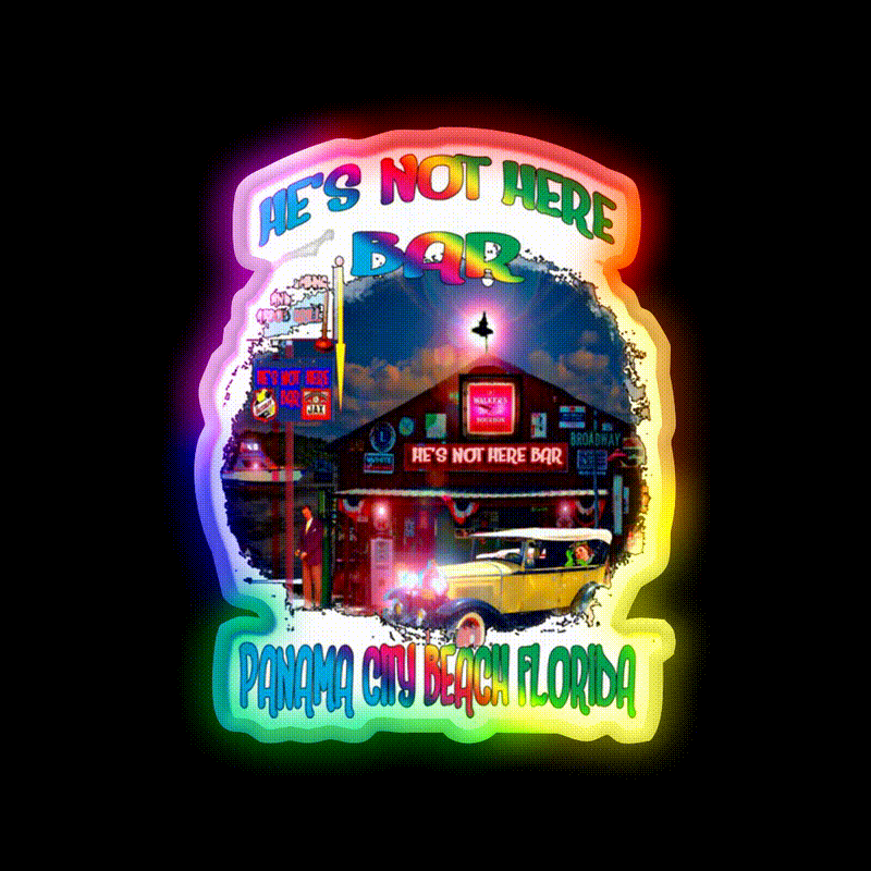 Hes Not Here Bar Shirt Man Cave Bar Led Neon Sign Rgb Color