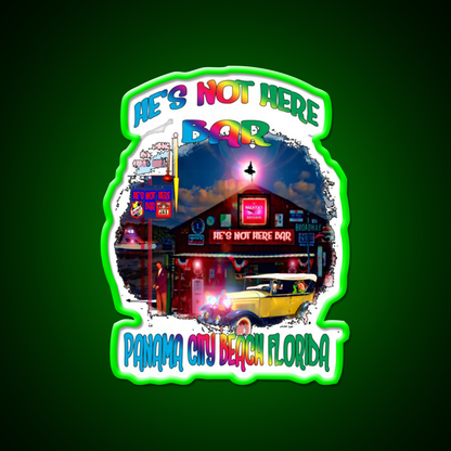 Hes Not Here Bar Shirt Man Cave Bar Led Neon Sign Rgb Color