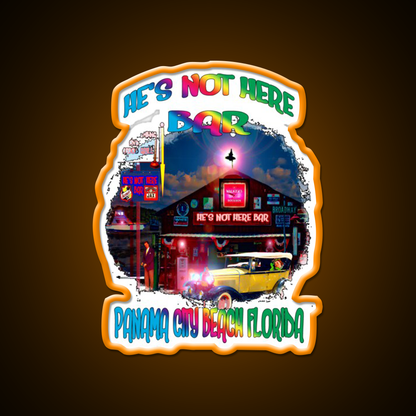 Hes Not Here Bar Shirt Man Cave Bar Led Neon Sign Rgb Color