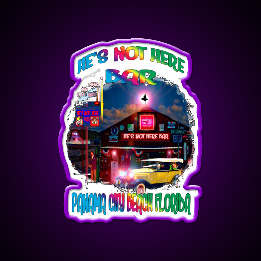 Hes Not Here Bar Shirt Man Cave Bar Led Neon Sign Rgb Color
