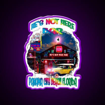 Hes Not Here Bar Shirt Man Cave Bar Led Neon Sign Rgb Color