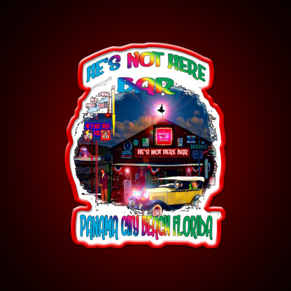 Hes Not Here Bar Shirt Man Cave Bar Led Neon Sign Rgb Color