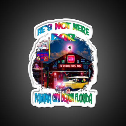 Hes Not Here Bar Shirt Man Cave Bar Led Neon Sign Rgb Color