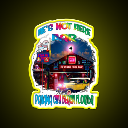 Hes Not Here Bar Shirt Man Cave Bar Led Neon Sign Rgb Color