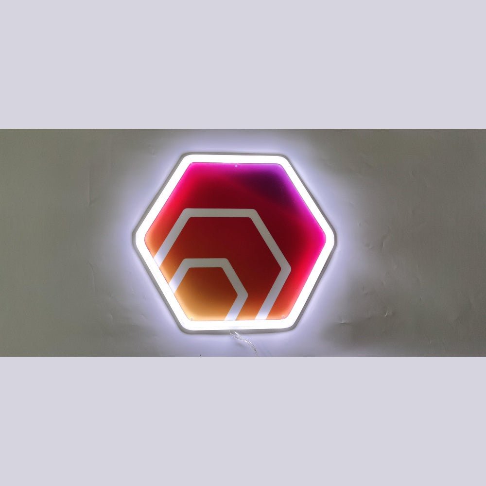 Hex Crypto Hexagon Logo Rgb Led Neon Sign - Shineneon