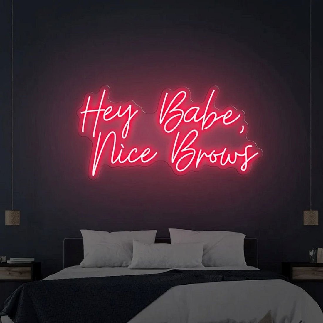 Hey Babe Nice Brows Led Sign Business Neon Sign - Shineneon
