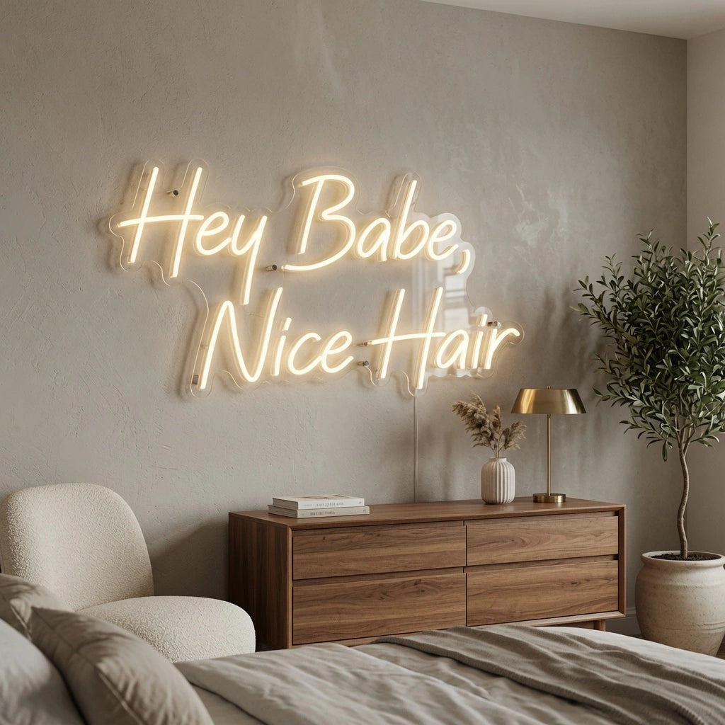 Hey Babe, Nice Hair LED Neon Sign - 02 High-Converting Product Image