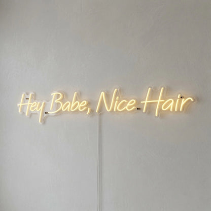 Hey Babe, Nice Hair LED Neon Sign - 04 Size Image