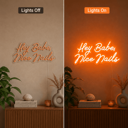 Hey Babe Nice Nails LED Neon Sign - Shineneon